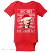 Who Pooped My Pants? Funny Biden Ugly Christmas Baby Bodysuit thumb 0
