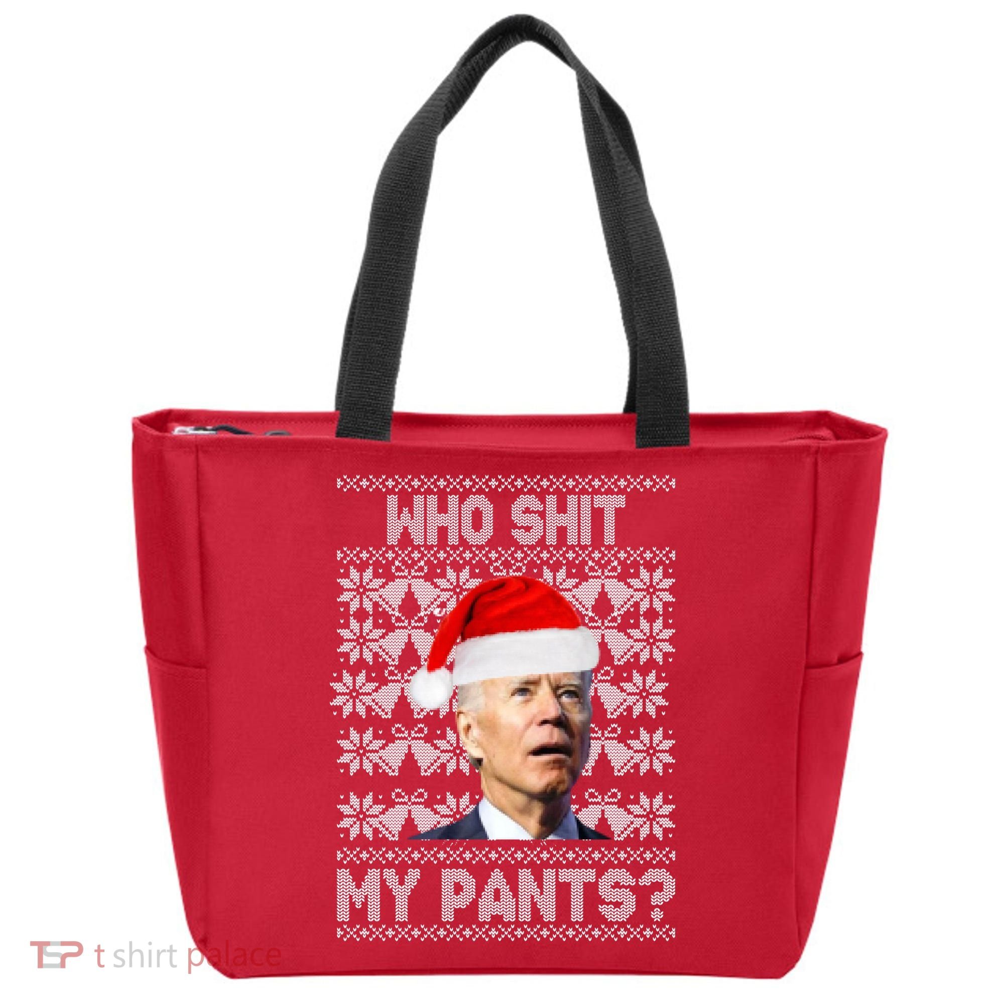 Who Pooped My Pants? Funny Biden Ugly Christmas Tote Bag