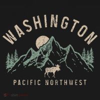 Washington Pnw Moose Pacific Northwest Souvenir Pride USA-Made Doggie Bandana thumb 2