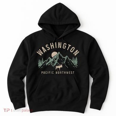 Washington Pnw Moose Pacific Northwest Souvenir Pride Hoodie