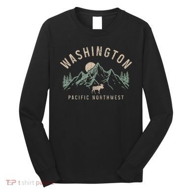 Washington Pnw Moose Pacific Northwest Souvenir Pride Long Sleeve Shirt