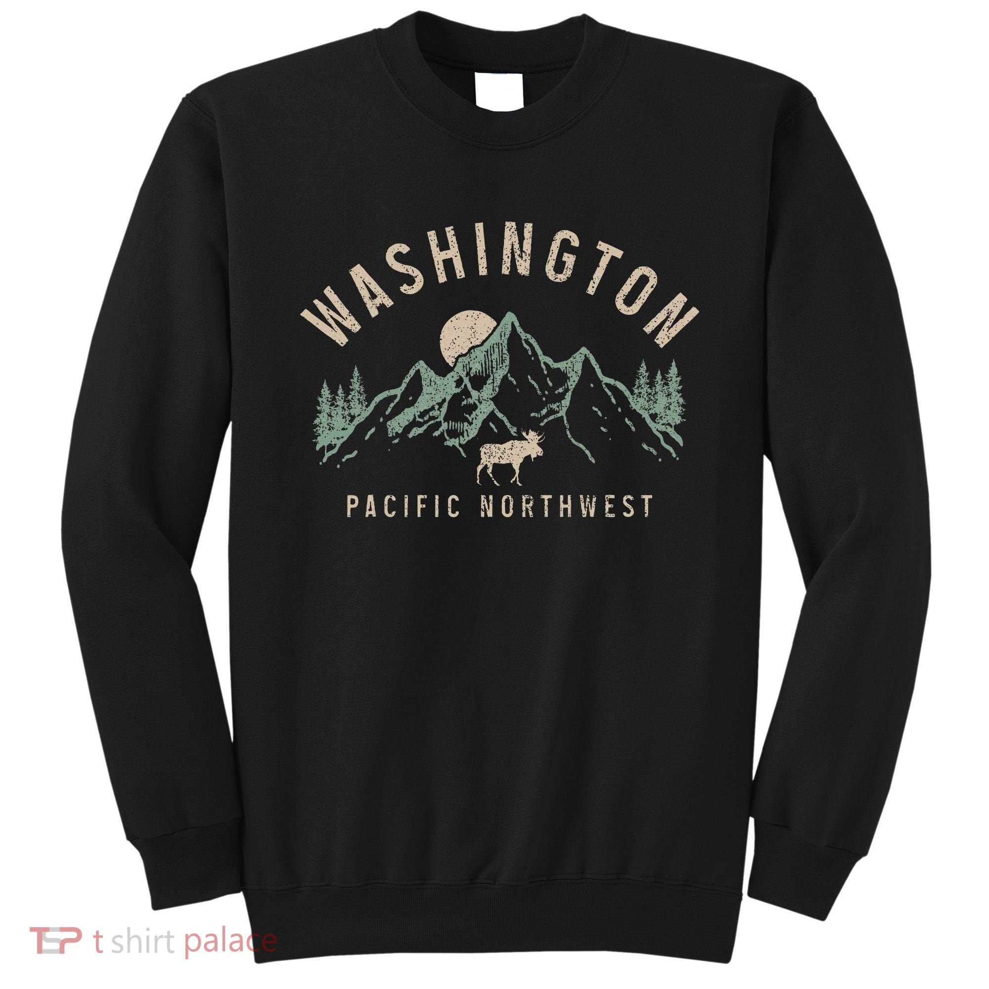 Washington Pnw Moose Pacific Northwest Souvenir Pride Sweatshirt