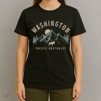 Washington Pnw Moose Pacific Northwest Souvenir Pride T-Shirt thumb 4
