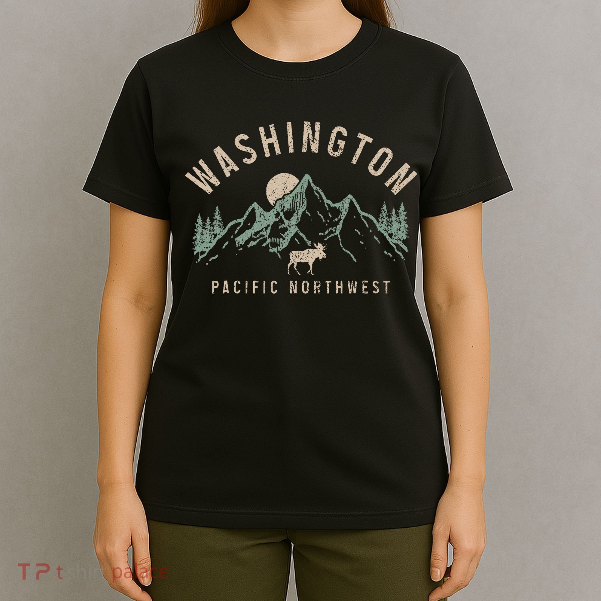 Washington Pnw Moose Pacific Northwest Souvenir Pride T-Shirt