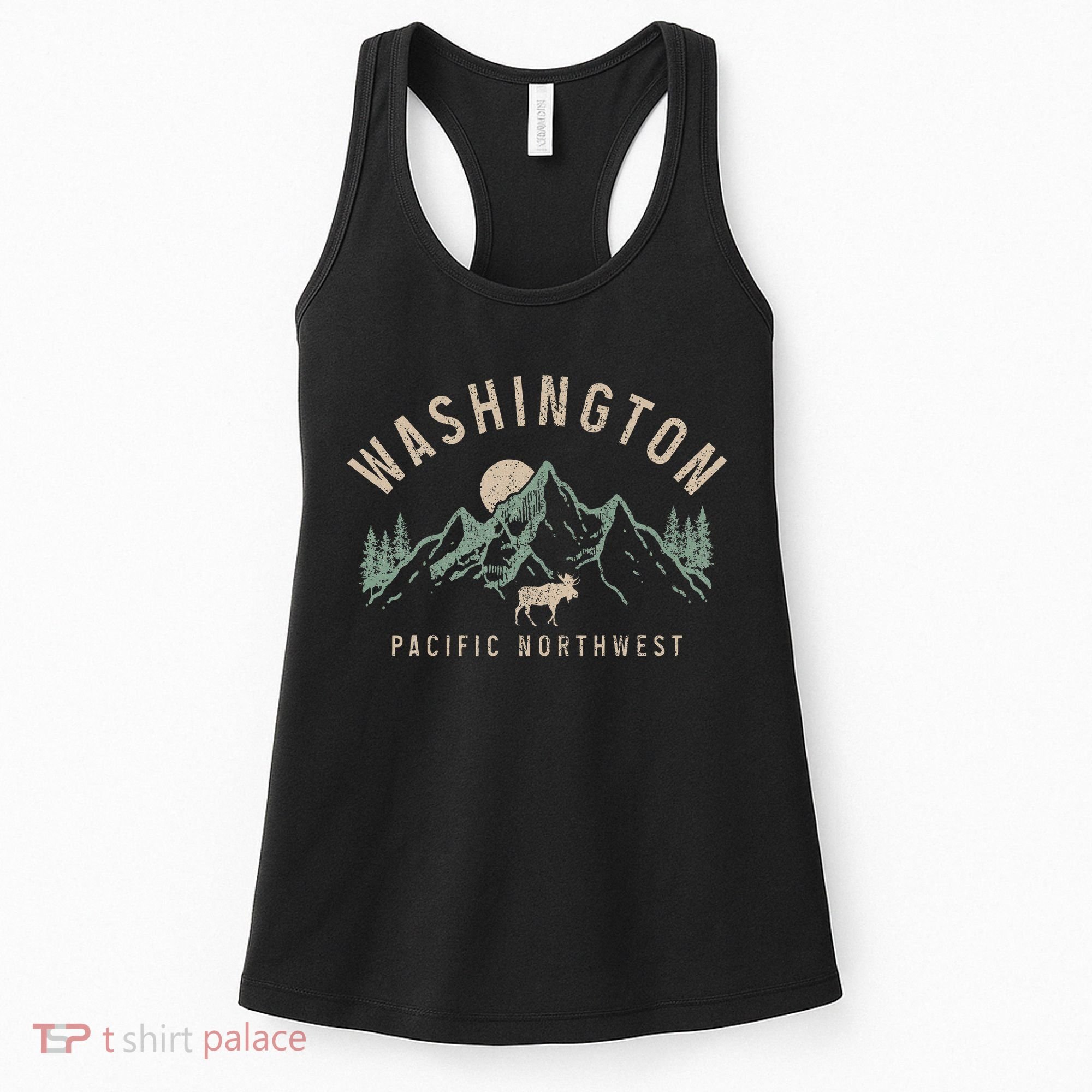 Washington Pnw Moose Pacific Northwest Souvenir Pride Women's Tank Top
