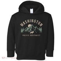 Washington Pnw Moose Pacific Northwest Souvenir Pride Toddler Hoodie thumb 0