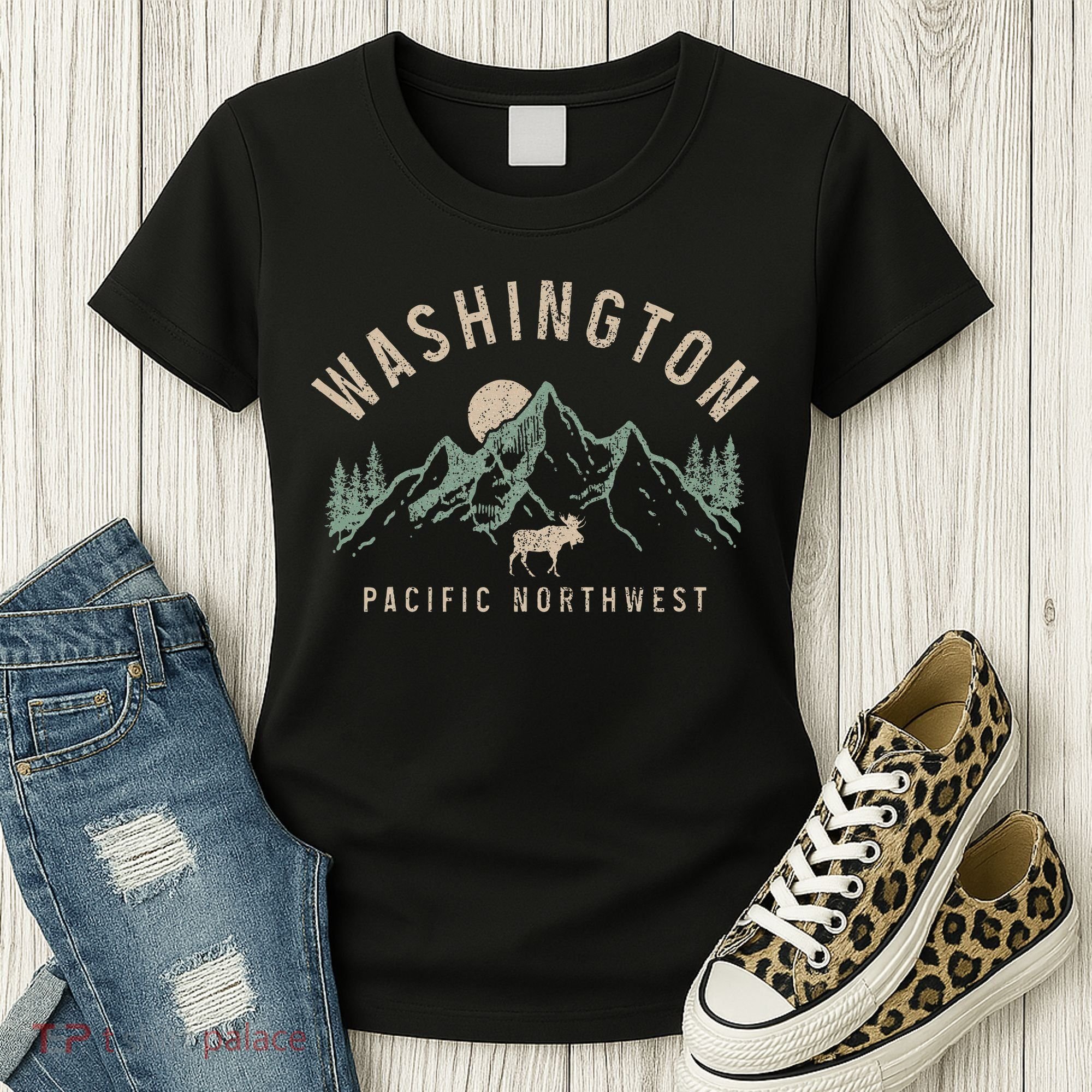 Washington Pnw Moose Pacific Northwest Souvenir Pride Women's T-Shirt
