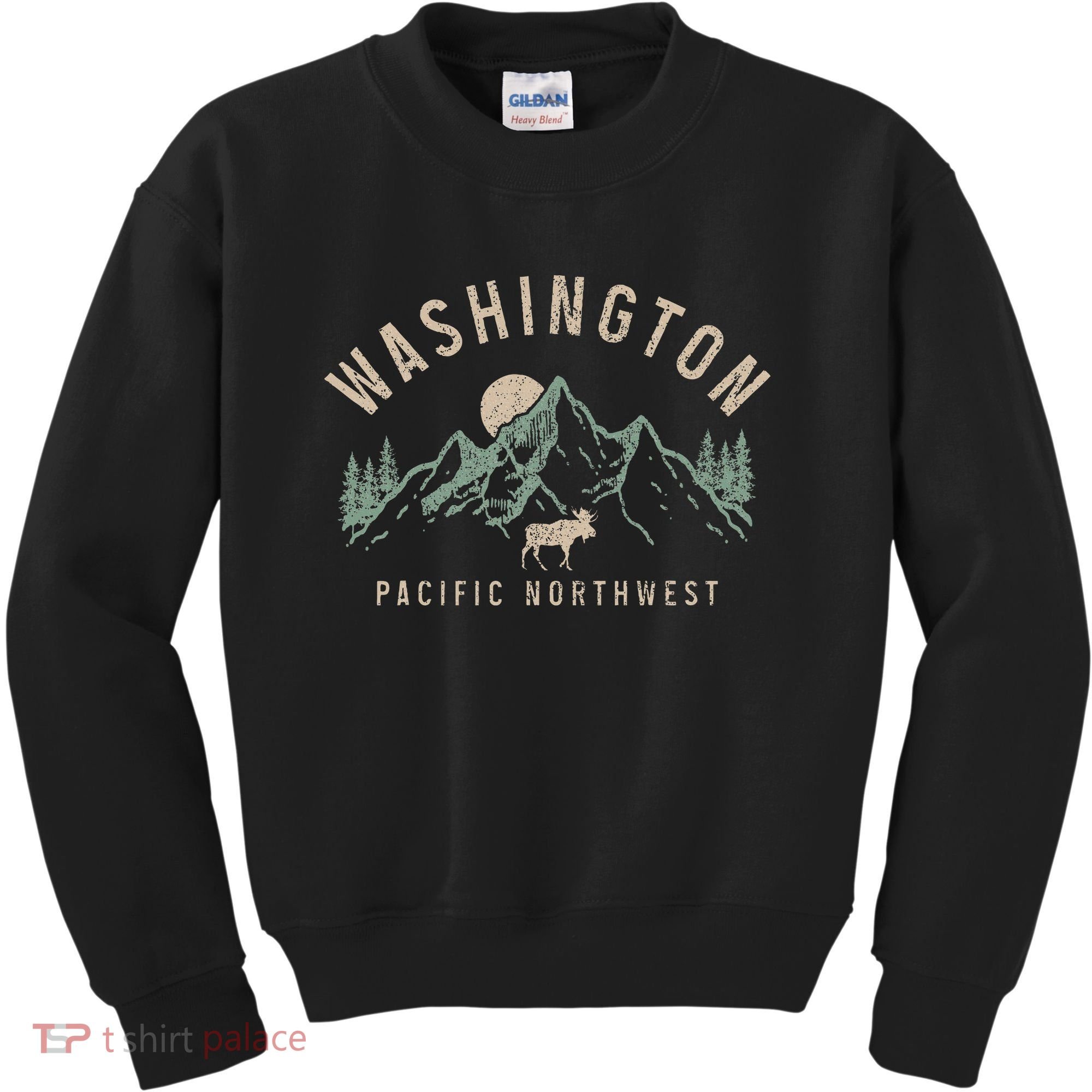 Washington Pnw Moose Pacific Northwest Souvenir Pride Kids Sweatshirt