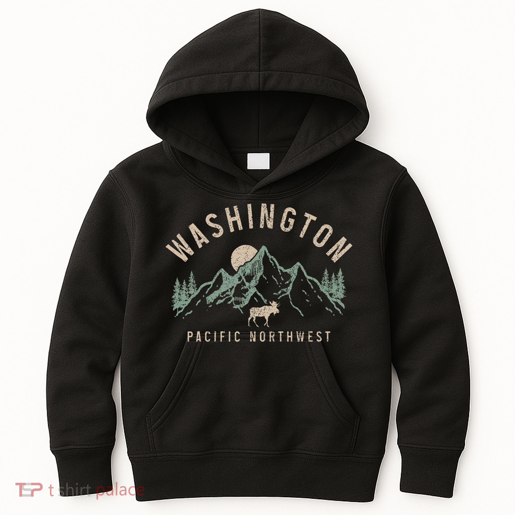 Washington Pnw Moose Pacific Northwest Souvenir Pride Kids Hoodie