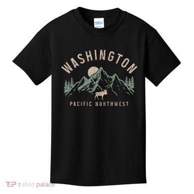 Washington Pnw Moose Pacific Northwest Souvenir Pride Kids T-Shirt