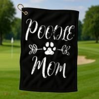 Womens Poodle Mom Poodle Lover Owner Funny Dog Mom Golf Towel thumb 1