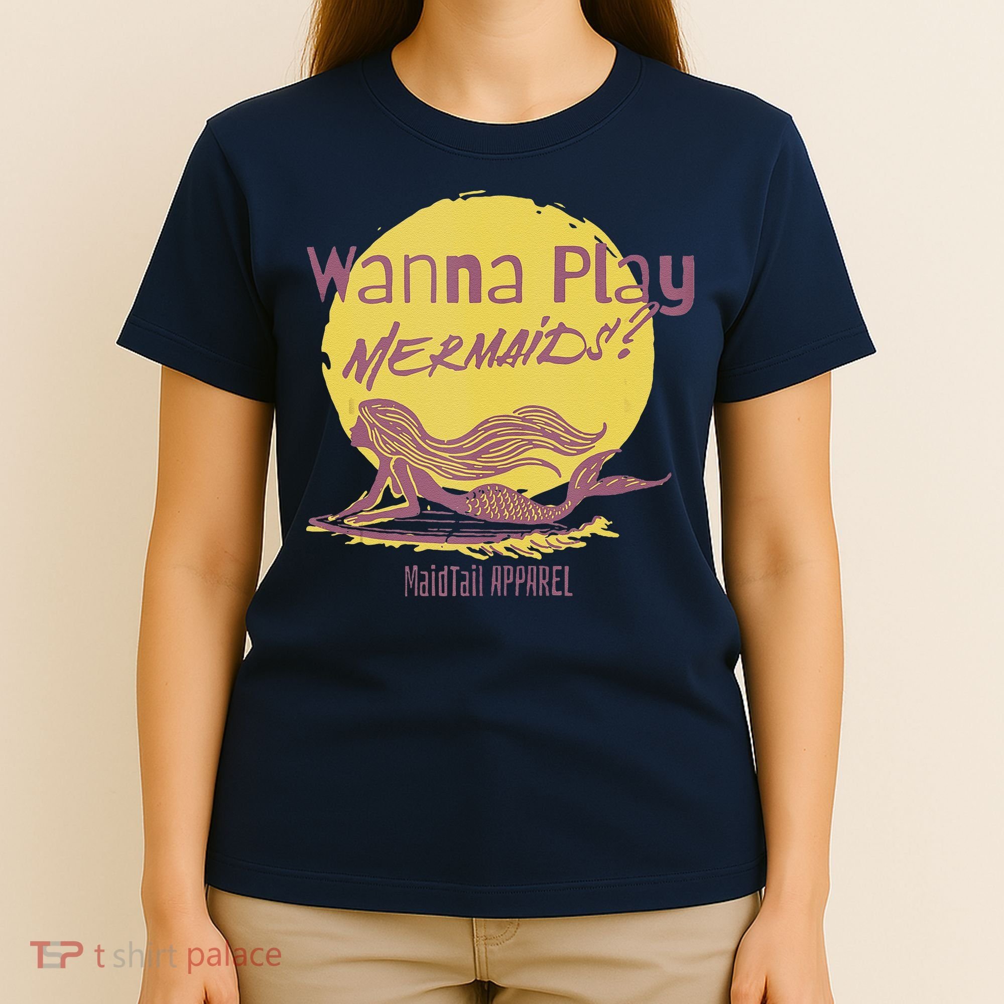 Wanna Play Mermaids Funny Cute Mermaid Swim Team Love T-Shirt