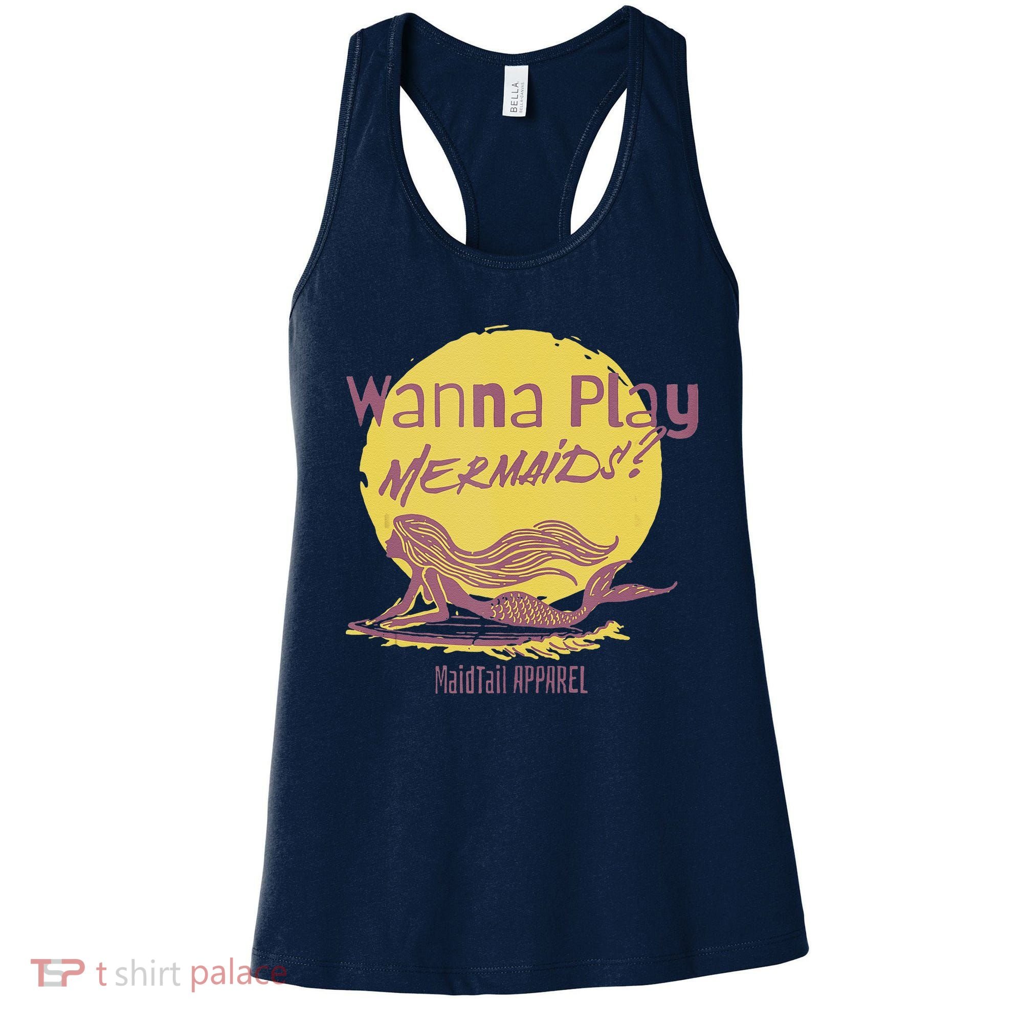 Wanna Play Mermaids Funny Cute Mermaid Swim Team Love Women's Tank Top