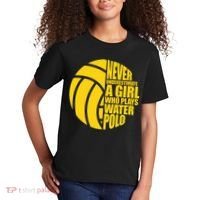 Water Polo Never Underestimate A Girl Who Plays Water Polo Kids T-Shirt thumb 2