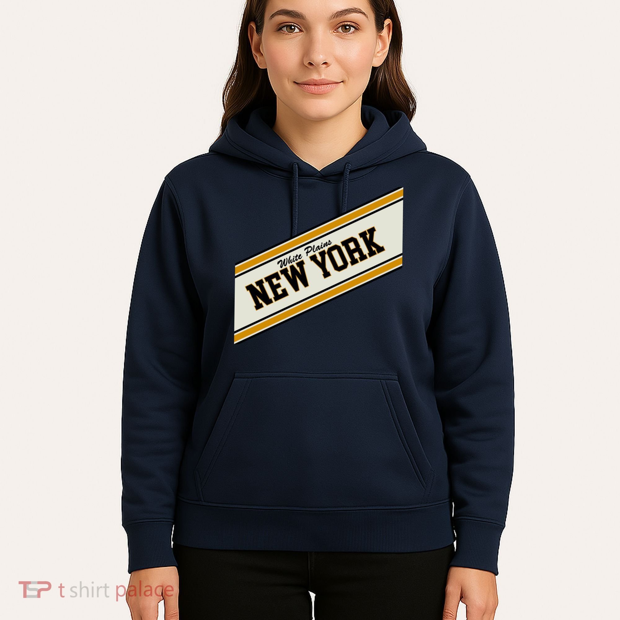 White Plains New York Varsity Logo Hoodie