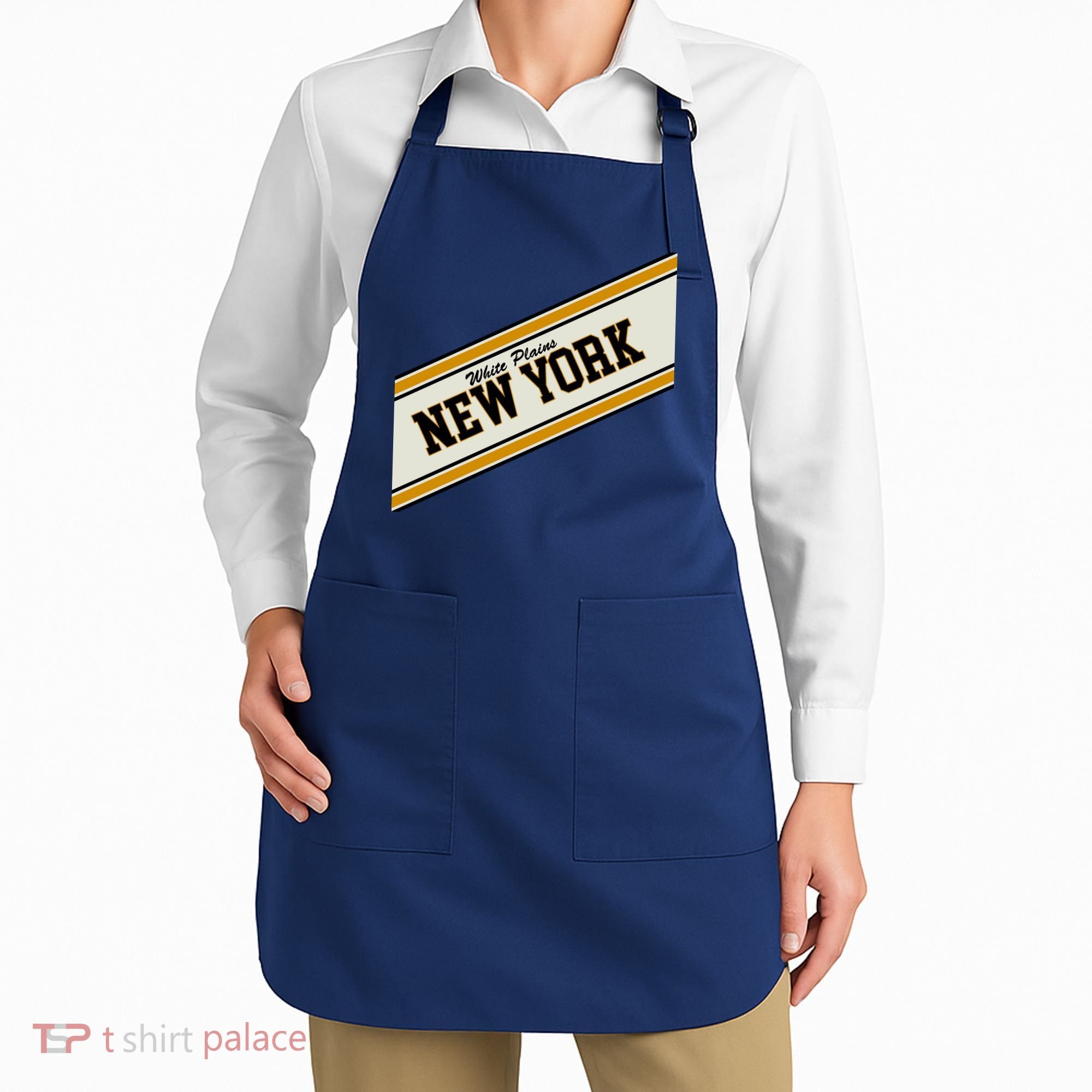White Plains New York Varsity Logo Apron