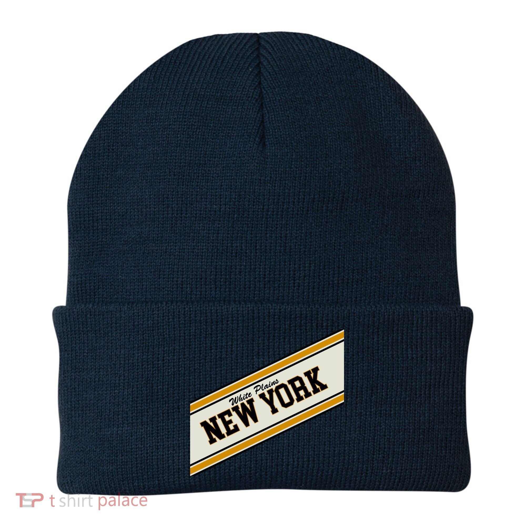 White Plains New York Varsity Logo Beanie