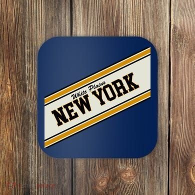 White Plains New York Varsity Logo Coaster