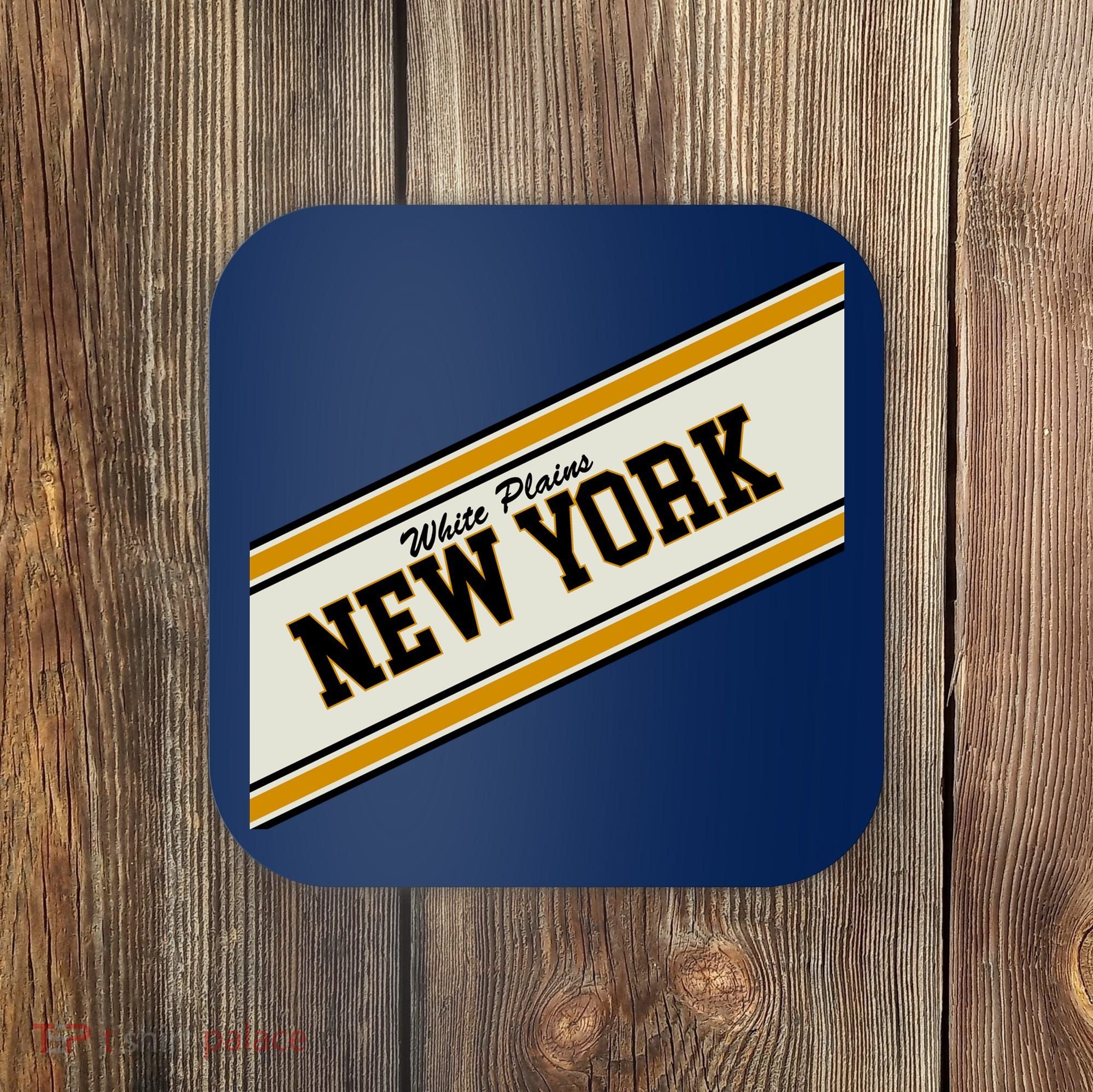 White Plains New York Varsity Logo Coaster