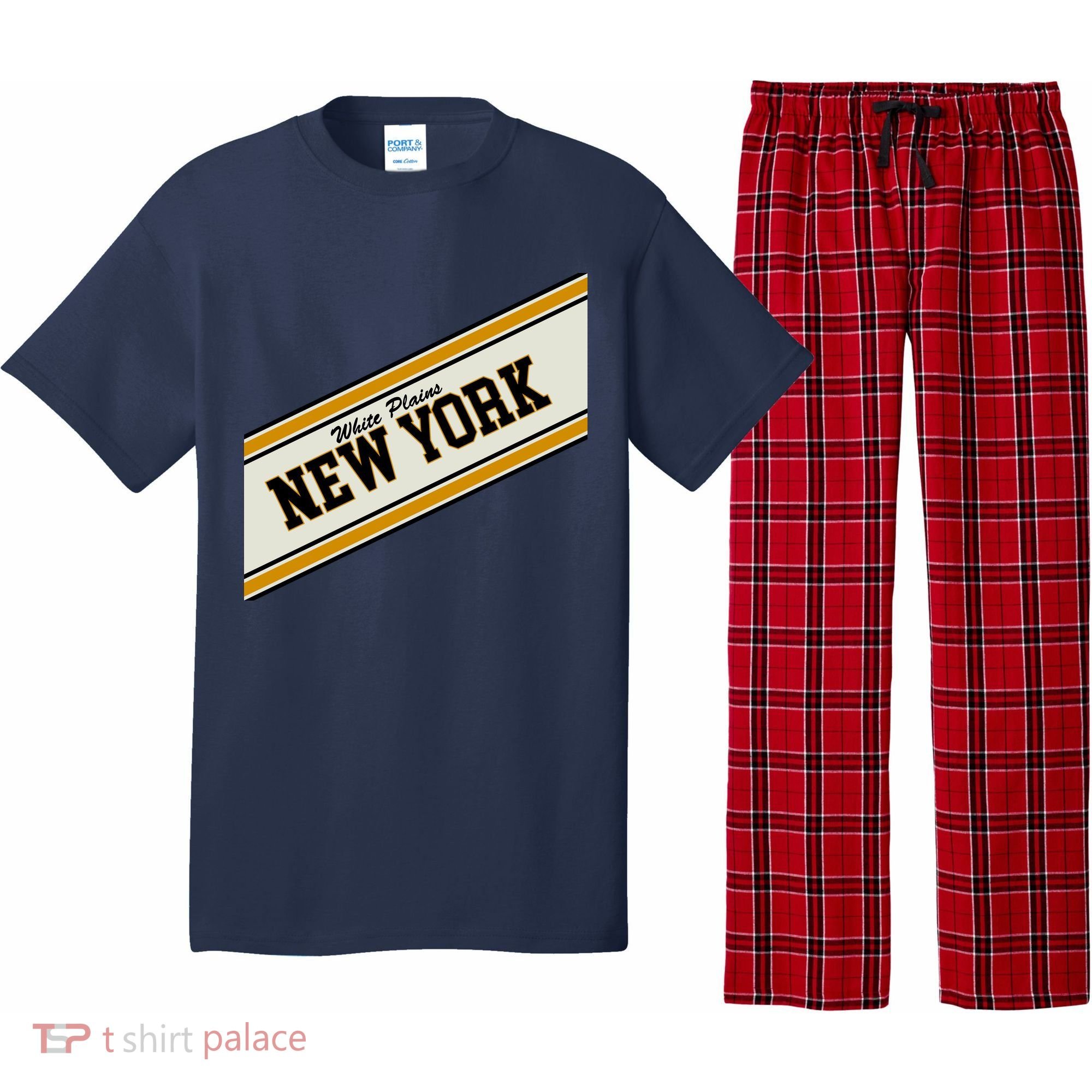 White Plains New York Varsity Logo Pajama Set