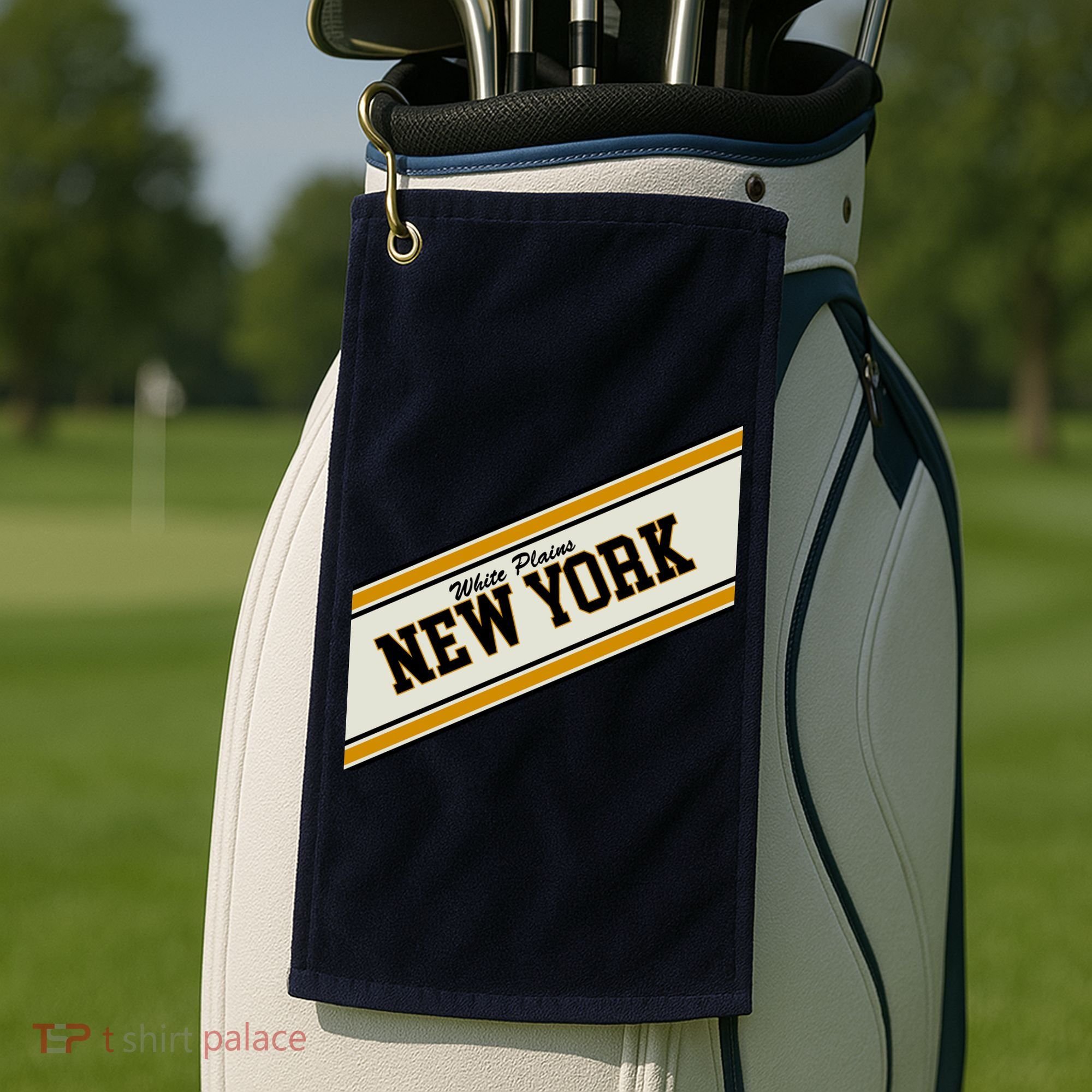 White Plains New York Varsity Logo Golf Towel