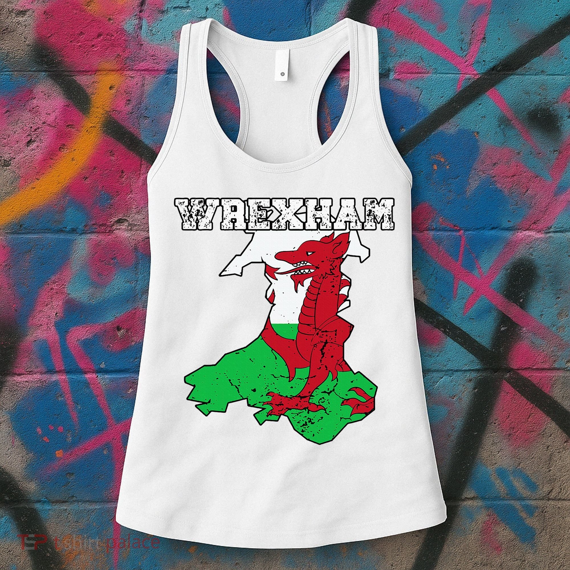 Wrexham Pride Of Wales Welsh Dragon Football Fan Women's Tank Top