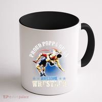 Wrestling Proud Poppa Of An Awesome Wrestler Backside Coffee Mug thumb 1