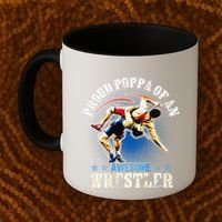 Wrestling Proud Poppa Of An Awesome Wrestler Backside Coffee Mug thumb 2