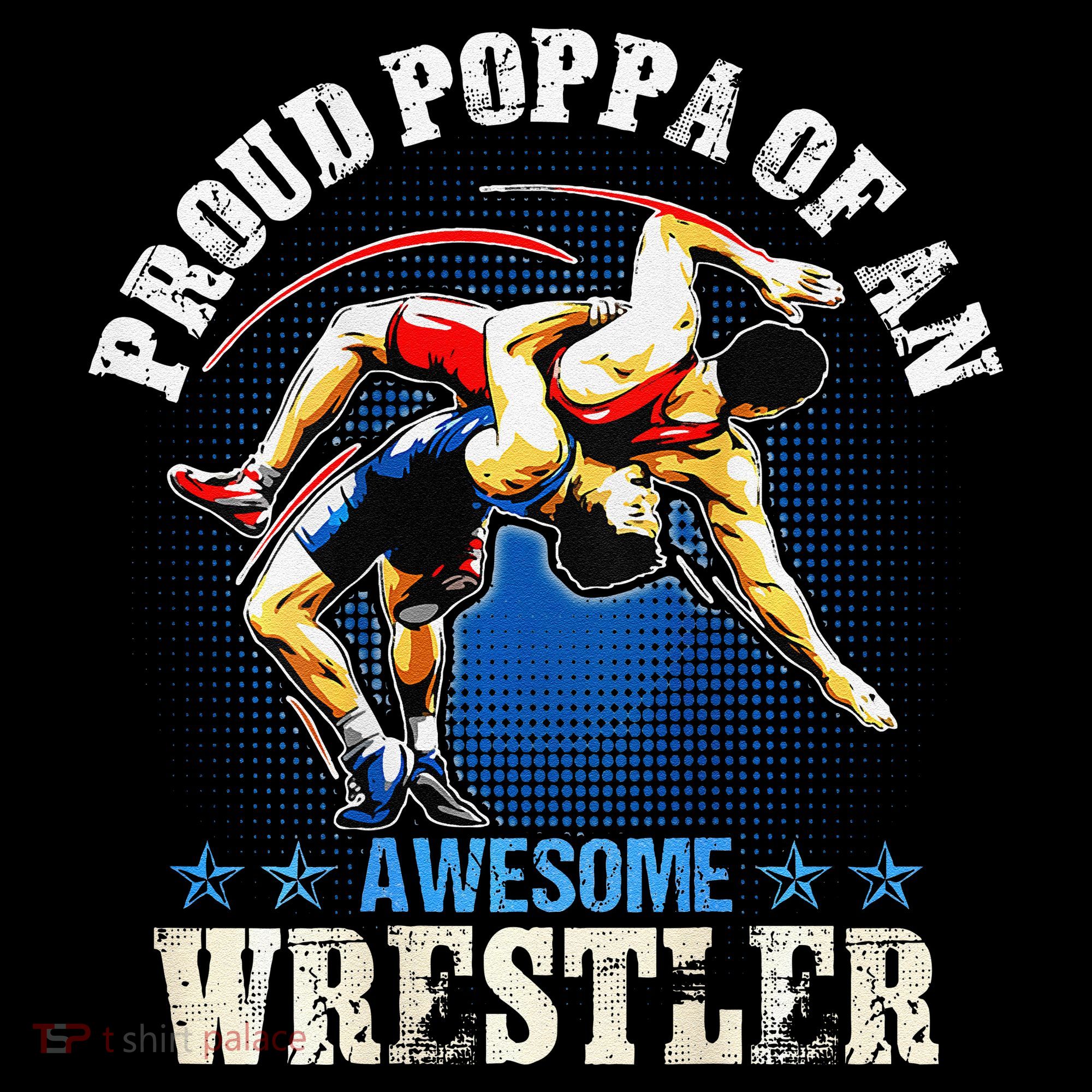 Wrestling Proud Poppa Of An Awesome Wrestler Backside Coffee Mug