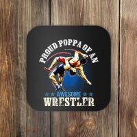 Wrestling Proud Poppa Of An Awesome Wrestler Backside Coaster thumb 0