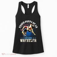 Wrestling Proud Poppa Of An Awesome Wrestler Backside Women's Tank Top thumb 0