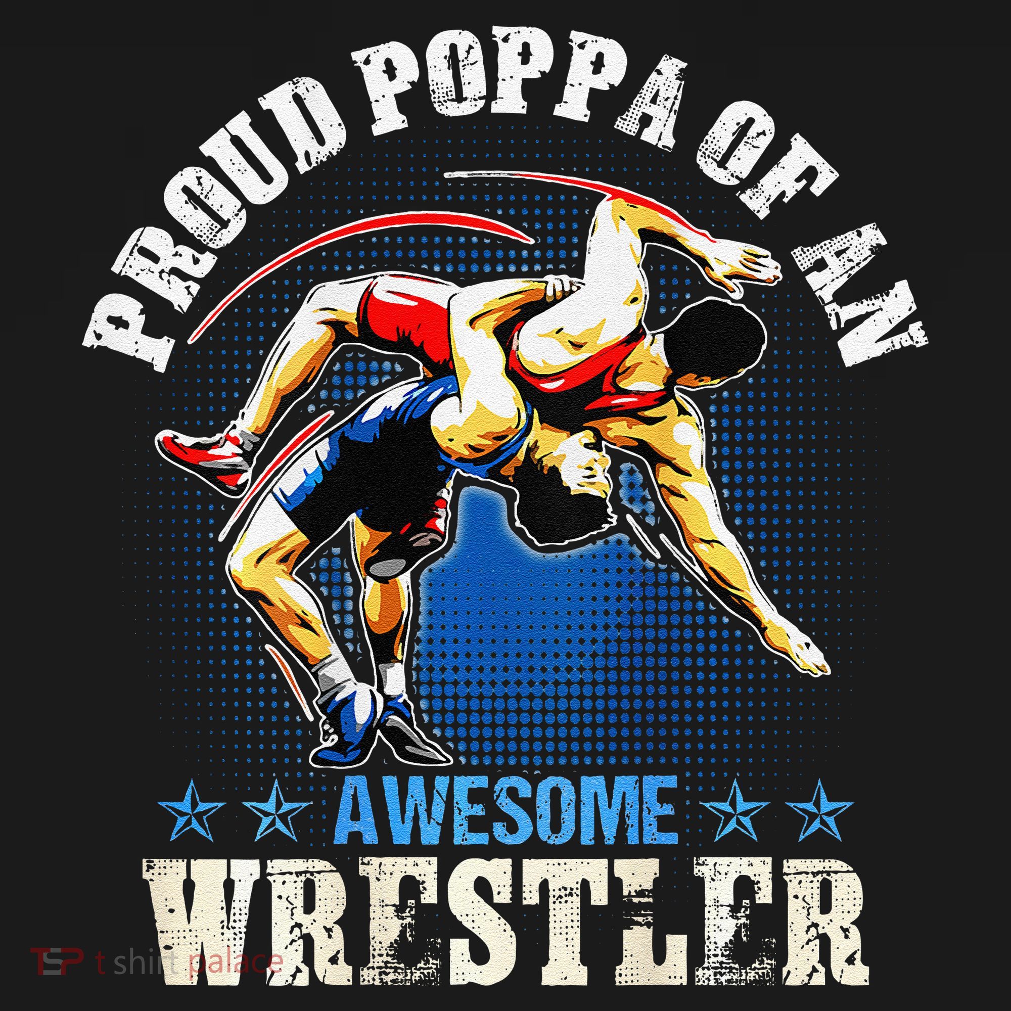 Wrestling Proud Poppa Of An Awesome Wrestler Backside Women's Tank Top