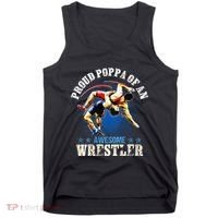 Wrestling Proud Poppa Of An Awesome Wrestler Backside Tank Top thumb 0