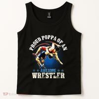 Wrestling Proud Poppa Of An Awesome Wrestler Backside Tank Top thumb 2