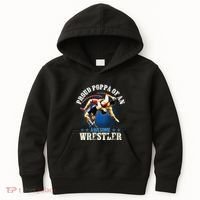 Wrestling Proud Poppa Of An Awesome Wrestler Backside Kids Hoodie thumb 0