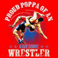 Wrestling Proud Poppa Of An Awesome Wrestler Backside Santa Hat thumb 1