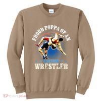 Wrestling Proud Poppa Of An Awesome Wrestler Backside Sweatshirt thumb 0