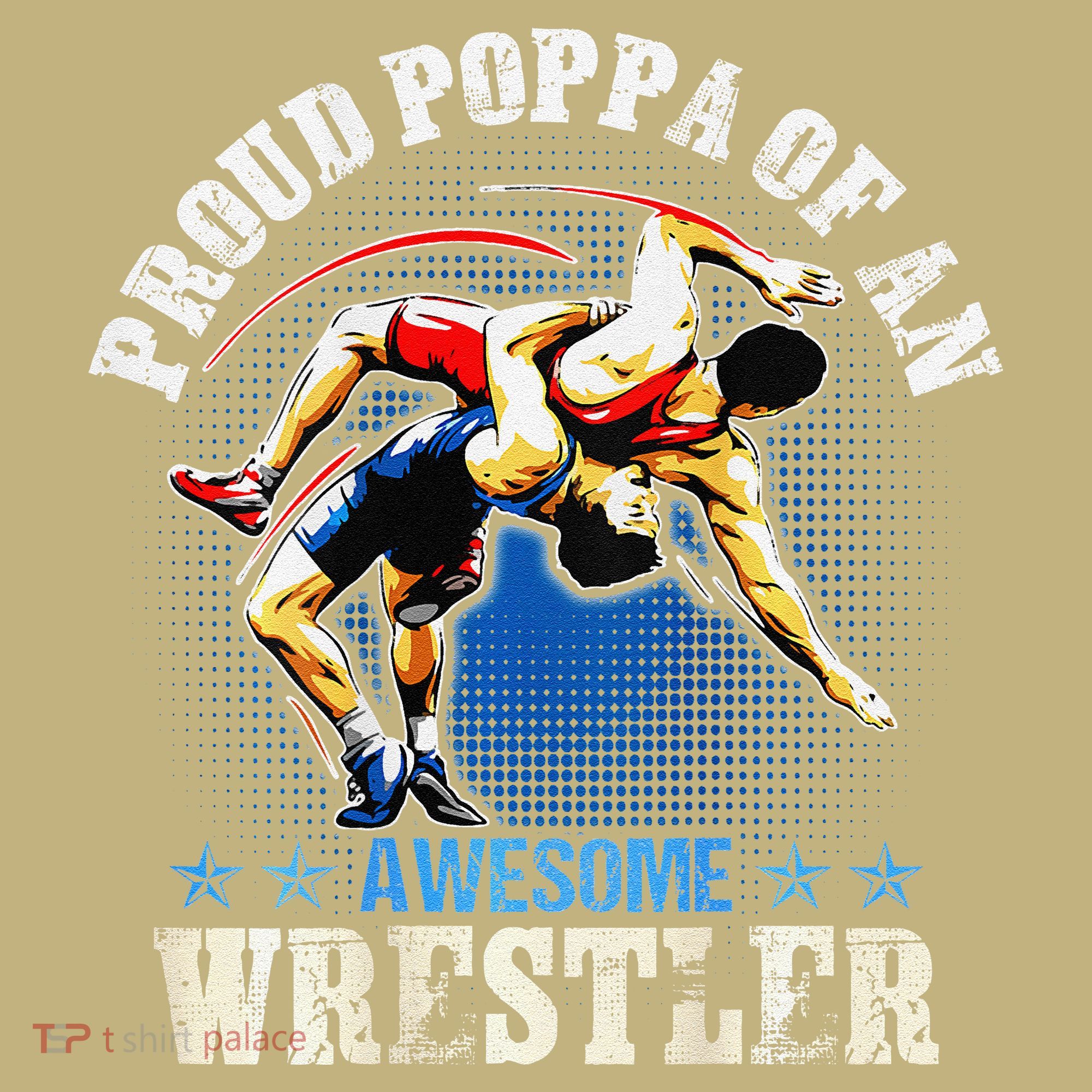 Wrestling Proud Poppa Of An Awesome Wrestler Backside Sweatshirt