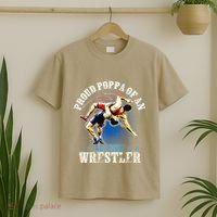 Wrestling Proud Poppa Of An Awesome Wrestler Backside T-Shirt thumb 2