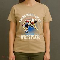 Wrestling Proud Poppa Of An Awesome Wrestler Backside T-Shirt thumb 4