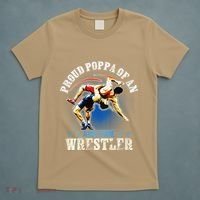 Wrestling Proud Poppa Of An Awesome Wrestler Backside T-Shirt thumb 5