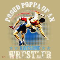 Wrestling Proud Poppa Of An Awesome Wrestler Backside Kids T-Shirt thumb 2