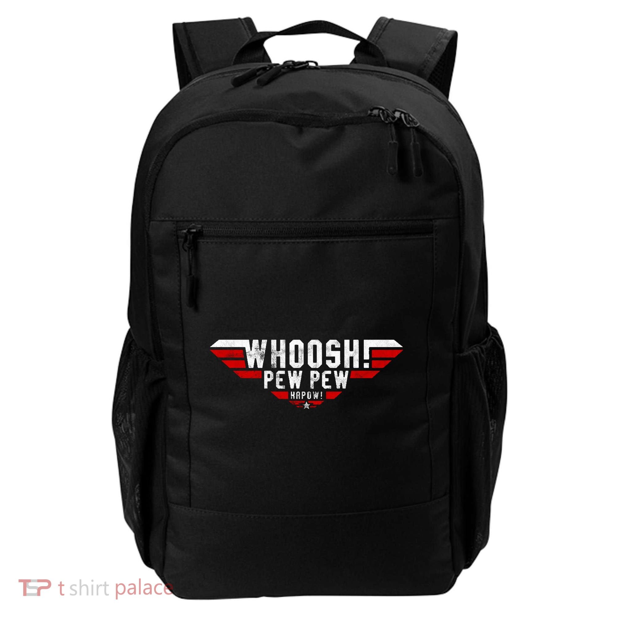Whoosh! Pew Pew Funny Logo Backpack