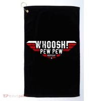 Whoosh! Pew Pew Funny Logo Golf Towel thumb 0