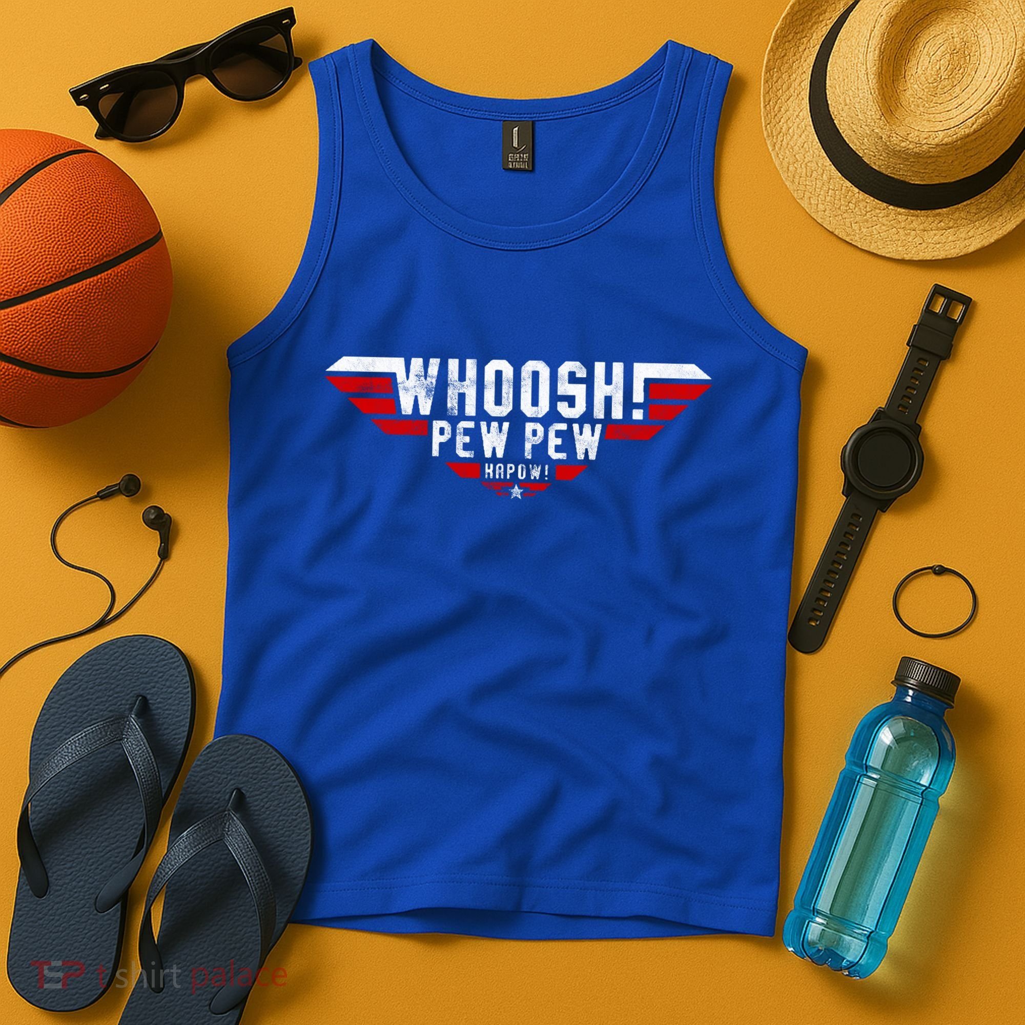 Whoosh! Pew Pew Funny Logo Tank Top