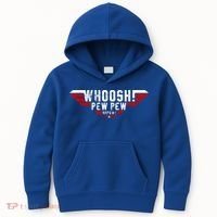 Whoosh! Pew Pew Funny Logo Kids Hoodie thumb 0