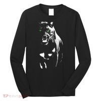 Wild Proud Panther With Cool Green Eyes Shows Long Sleeve Shirt thumb 0