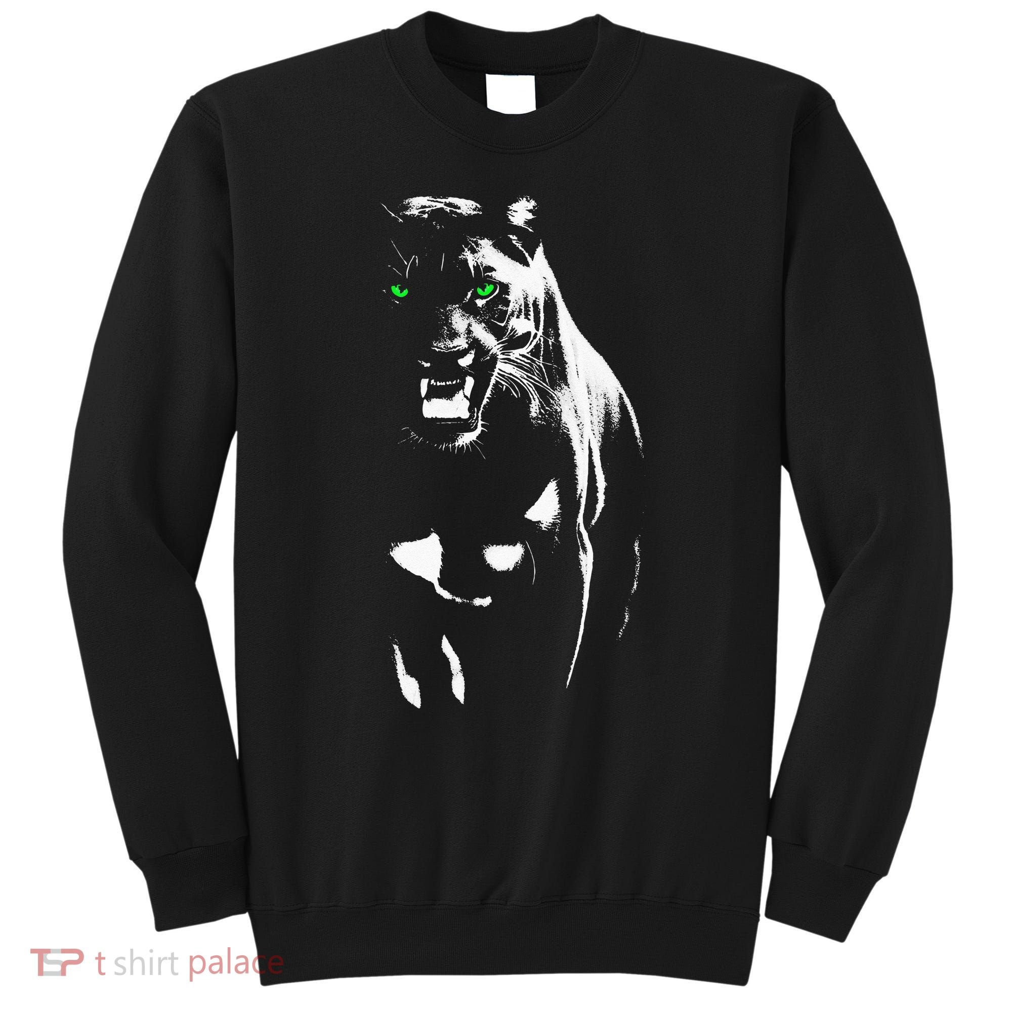 Wild Proud Panther With Cool Green Eyes Shows Sweatshirt