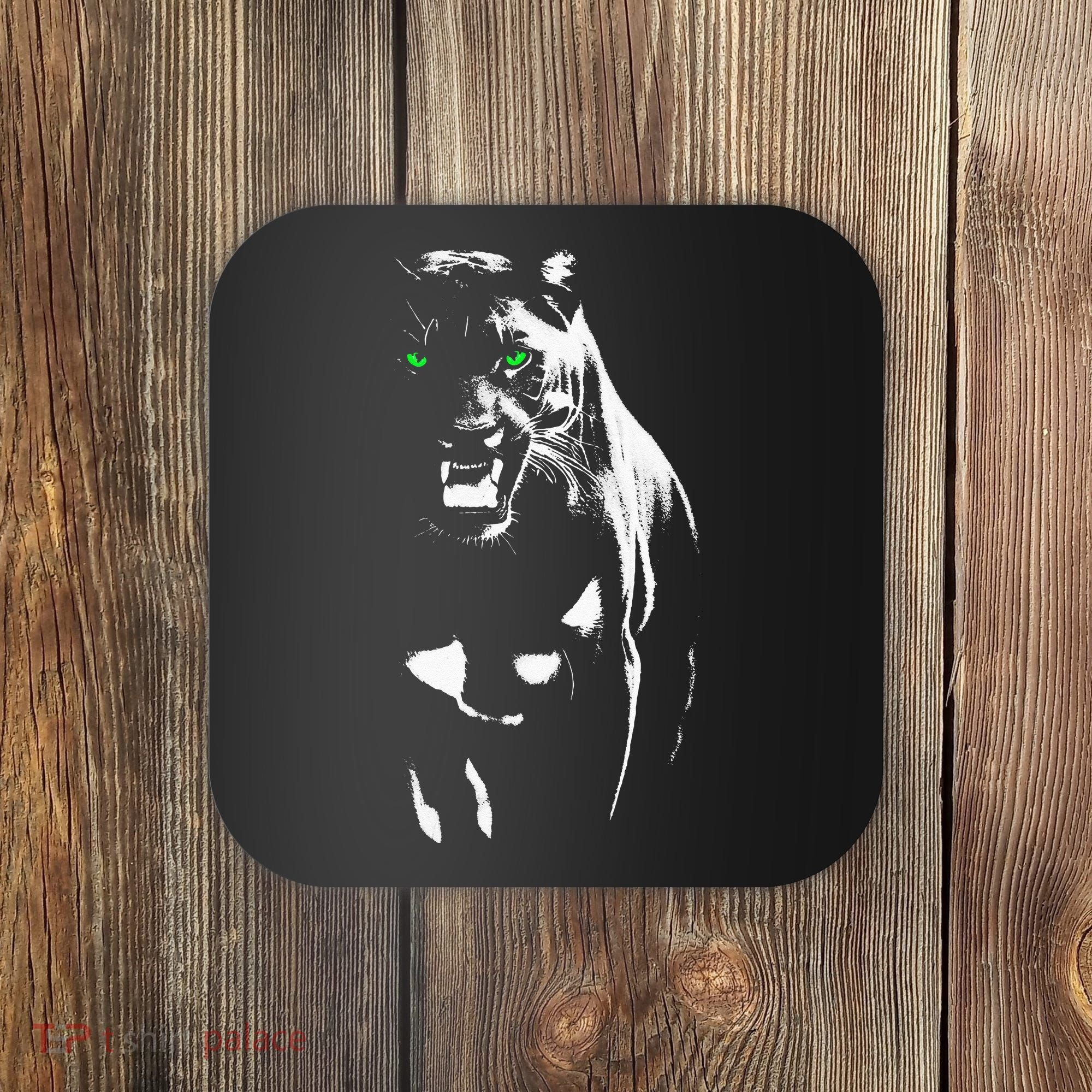 Wild Proud Panther With Cool Green Eyes Shows Coaster