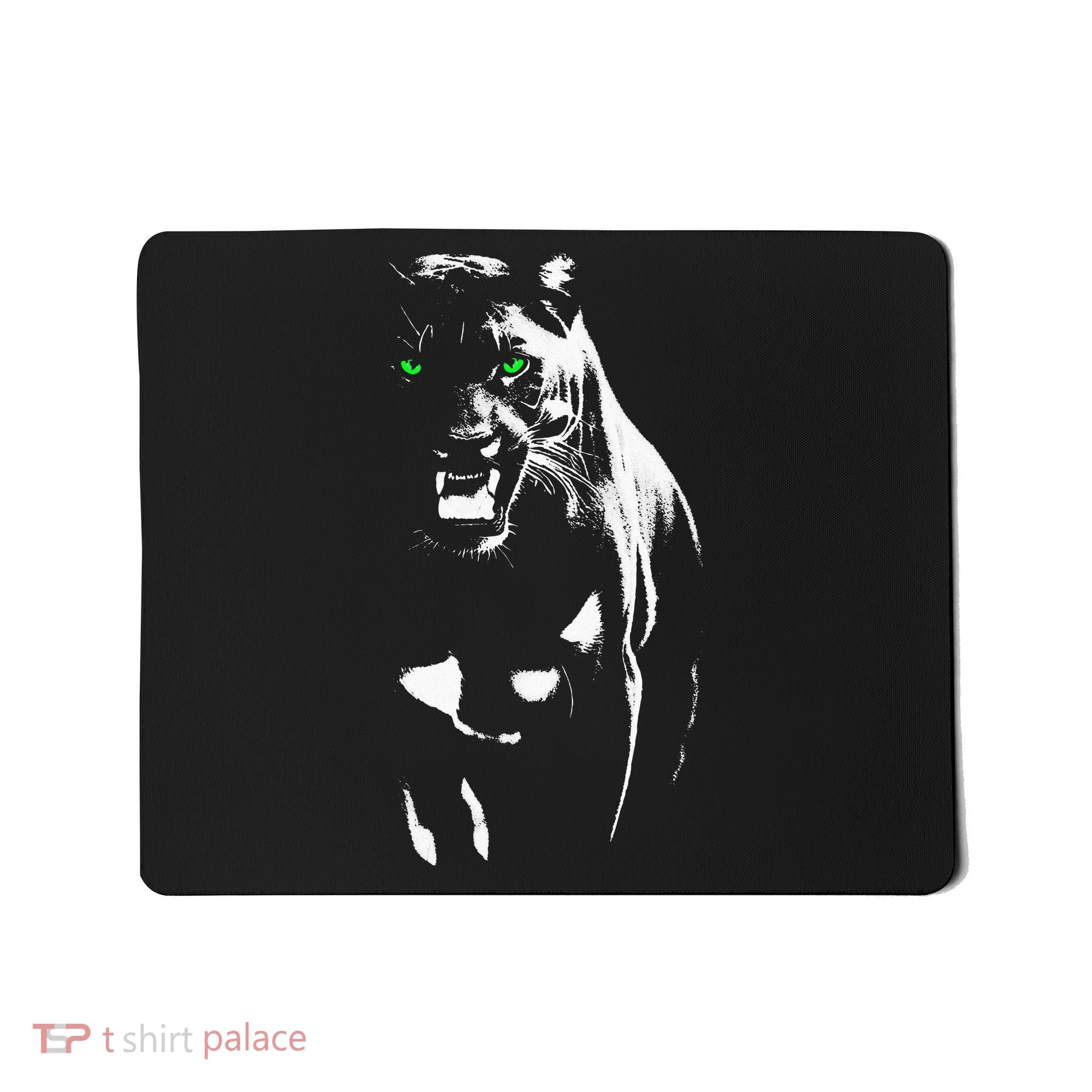 Wild Proud Panther With Cool Green Eyes Shows Mousepad